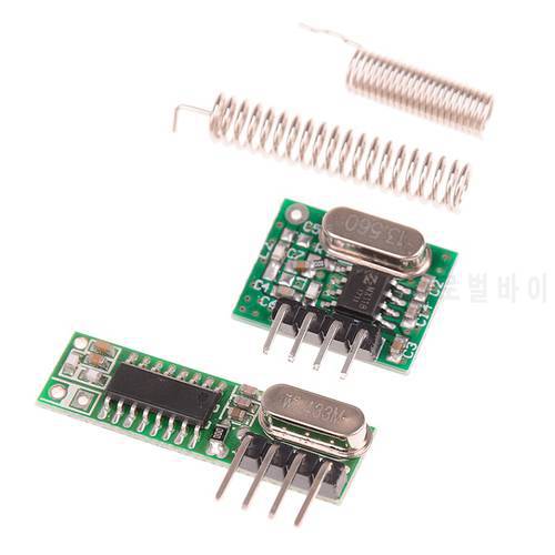 1Pc 433 Mhz Superheterodyne RF Receiver and Transmitter Module For Arduino Uno Wireless Module Diy Kit 433Mhz Remote Control