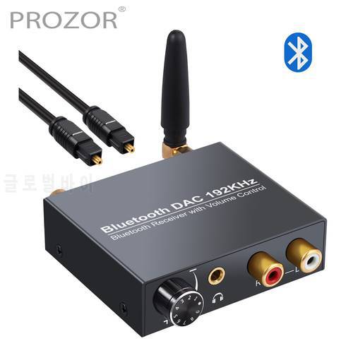 PROZOR 192kHz DAC Digital To Analog Audio Converter with Bluetooth-Compatible Receiver Optic Coaxial To RCA 3.5mm Audio Adapter