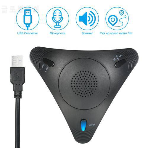 USB Conference Computer Microphone VOIP Desktop Wired Microphone+Speaker for PC Laptop Office Meeting Video Conference Recording