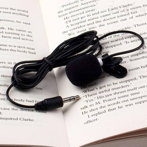 Clip-on Microphone Lapel Mini Lavalier Mic Microphone 3.5mm Portable Mini Microphone For Mobile Phone PC Recording Conference