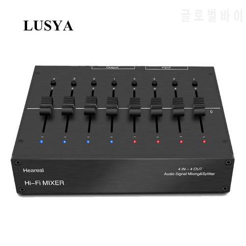 Lusya 4 in 4 out audio signal Mixing distribution pre-amplifier EQ Equalizer Headphone Amplifier T0927