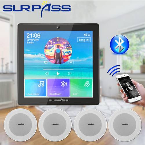 Smart Home Audio 4*20W BT Wall Amplifier Sound System Stereo Sound Player PA System Ceiling Speaker Cheap Set Loudspeaker