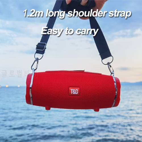TG145C Bluetooth speaker TWS couplet wireless outdoor waterproof portable 3D stereo subwoofer speaker column with TF FM USB AUX