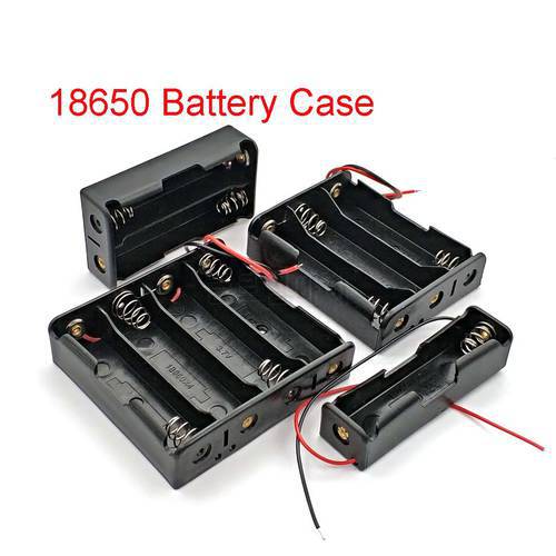 18650 Battery Storage Box Case DIY 1/2/3/4 Slot Way DIY Batteries Clip Holder Container with Wire Lead Pin