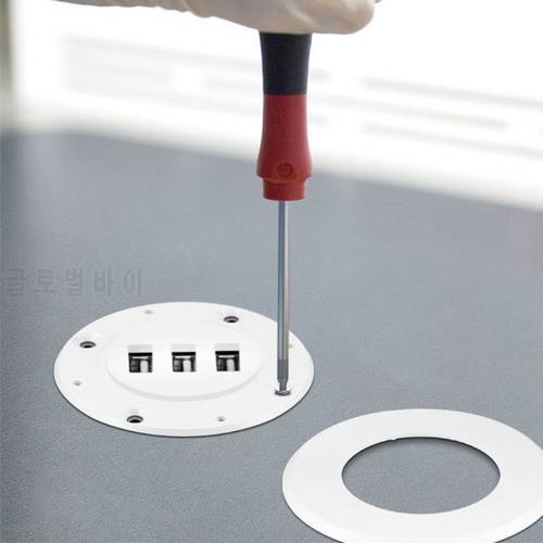 5cm Grommet Hole In-Desk Mounting 3 Ports USB 2.0 Hub For Laptop PC Computer