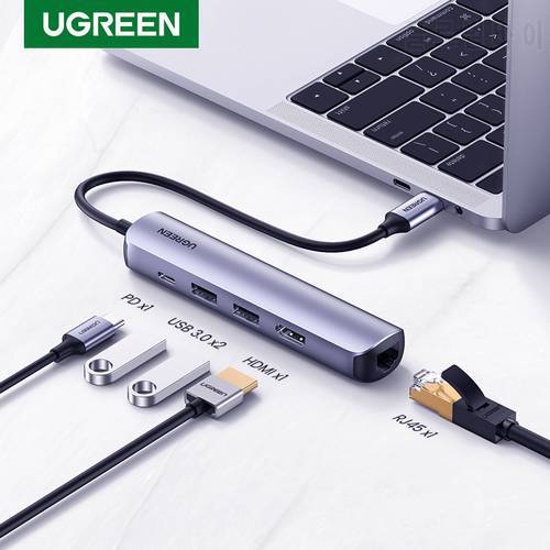 UGREEN USB C Hub 4K 60Hz USB Type C 3.1 to HDMI RJ45 PD 100W USB 3.0 OTG Adapter USB C Dock for MacBook Air Pro PC Mini USB HUB