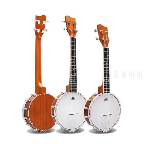 Folk Banjolele Country Bluegress Music 4 Strings Banjo 24inch Sapele 24inch Banjo Home-school 4-string Banjoli Free Gift Strap