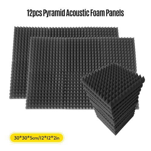 shipping wholesell 24pcs 12PCS High Density Studio Acoustic Foam Panels Sound Insulation Foam Fire Retardant for Studio KTV