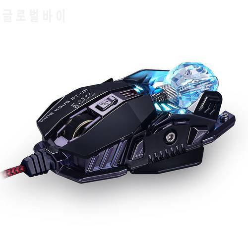 Gaming Mouse Ergonomic Wired Mouse 8-Key LED 4000 DPI Optical Macro Programmable USBWired Computer Mouse