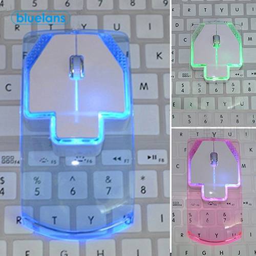 Creative Ultra-thin Transparent 2.4GHz Wireless Optical Luminous Mouse for PC Laptop