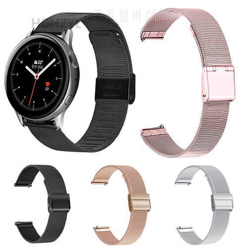 Snap Button Metal Watchband For Samsung galaxy watch active 2 44mm 40mm Stainless Steel Watch Band Wristband Strap