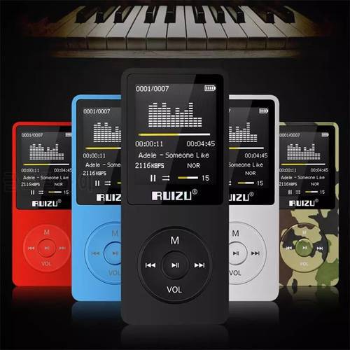 RUIZU X02 Ultrathin MP3 Player With 1.8 Inch Screen Can Play 80 Hours Mini Portable Sports MP3 Support FM,E-Book,Clock,Recorder