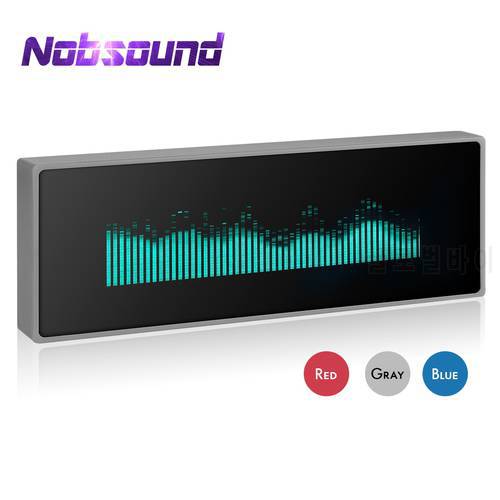 Stereo VFD Music Spectrum Sound Level Indicator Display Home Decor Clock Microphone+Line Audio VU Meter Dot Matrix
