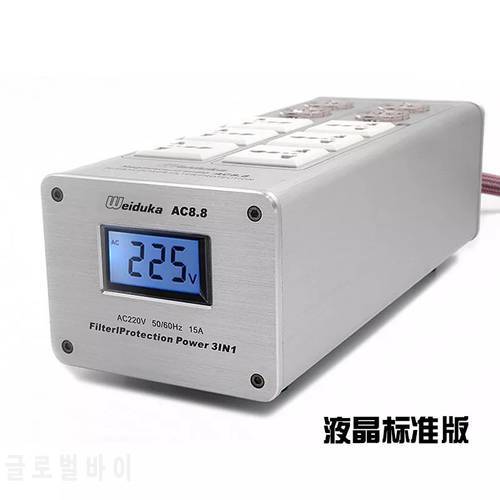 NEW LED Display Audio Power Filter 3000W 15A Purifier for Lightning Protection
