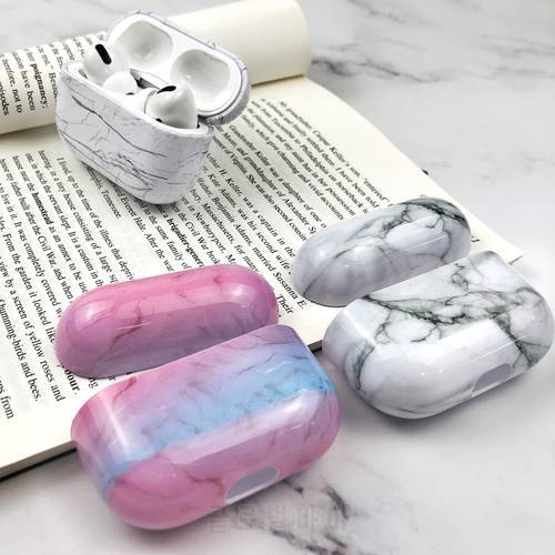 Marble Pattern Earphone Case for AirPods Pro Cases Fundas Earphone Accessories Hard PC Headset Cover Air Pods 2 Protective Case