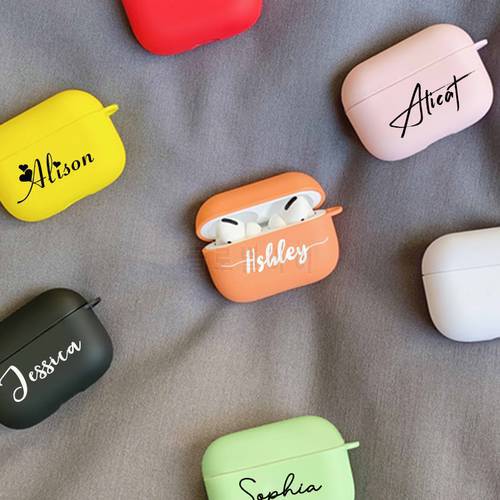 Private Handwriting Custom Case for Apple Airpods 1 2 3 pro DIY Colorful Soft Silicone TPU Cover Name Logo Image Text Customized