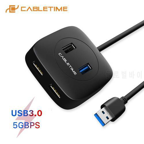 CABLETIME USB C Hub to USB 3.0 4 in 1 Adapter 5Gbps Micro Port Sync data for Laptop iPad pro USB Flash Drive C369
