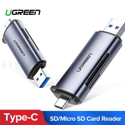 Ugreen USB C Card Reader USB 3.0 Type C to SD Micro SD TF Card Reader for PC Laptop Accessories Smart Memory SD Card Adapter