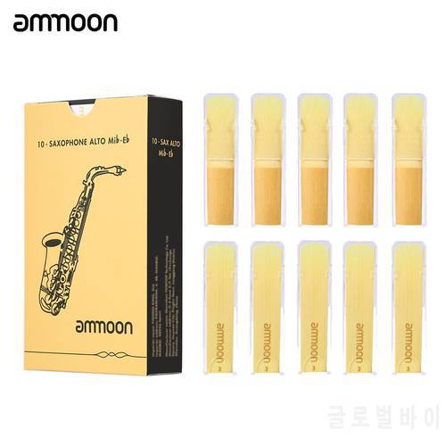 ammoon 10pcs/ Box Alto Saxophone Reeds Sax Traditional Reeds Strength 2.5/ 3.0 Saxophone Accessories