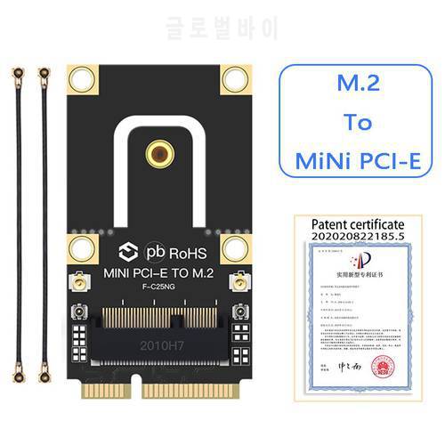 M.2 NGFF To Mini PCI-E Wireless Adapter Converter With IPEX 4 Antenna For Wifi6 Intel AX210 AX200 9260 Wifi Bluetooth 5.0 Card
