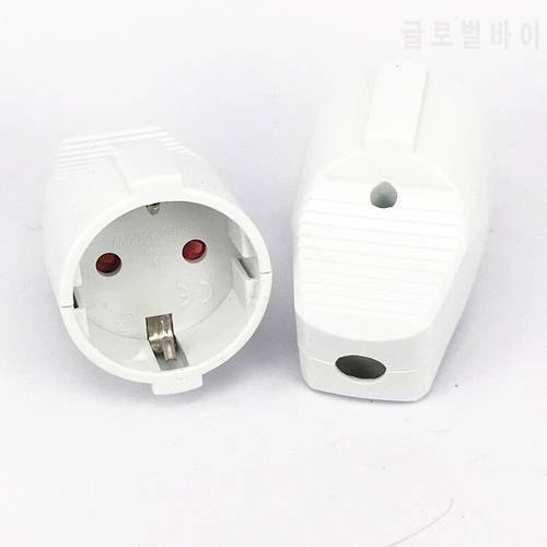1PCS 250v 16a Male Female Assembly Receptacle connector french Russia Korea German EU power cord wired cable plug Socket
