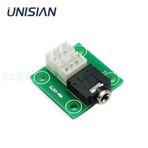 UNISIAN 1/4PCS AUX Connector Audio Signal Connection Board Earphone Jack Aux 3.5mm Socket to 2.54 mm 3pin interface Adapter