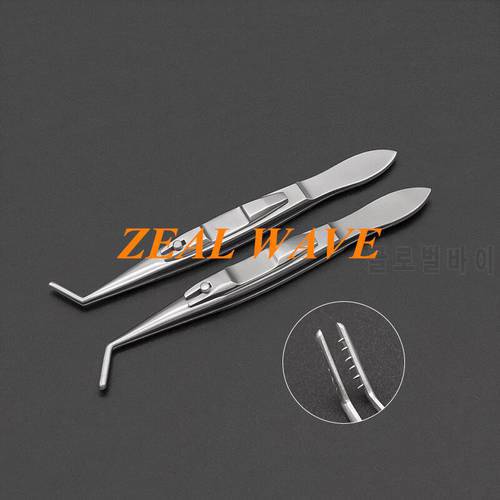 Stainless Steel Ophthalmology Microscopic Instruments Left And Right Strabismus Forceps Self-Locking Lock Type 6X6 Teeth