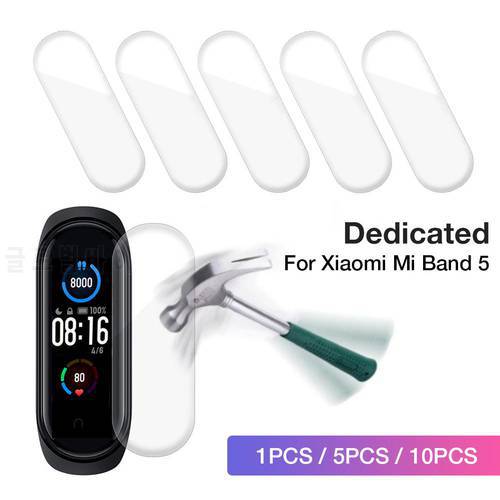 Protective Film For XiaoMi Mi Band 5 Wristband Screen Film Mi Band 5 Band5 Soft Glass Scratch Prevention Screen Protector