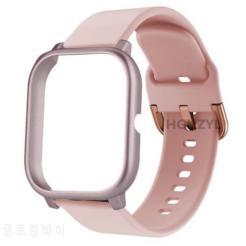 NEW 2pack For Huami Amazfit GTS Strap Replacement Smart Watch Silicone band +Case Hard PC Protector Frame Bumper Cover