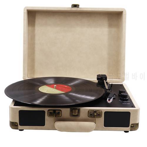 Portable Turntable Vinyl Record Player Gramophone Us/Au/Eu/Uk Plug 100-240V 33/45/78 Rpm Vintage Music Box Bluetooth Phonograph