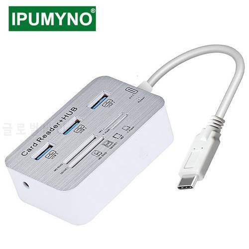 USB C HUB 3.0 3.1 Multi Splitter Port Sd Card Reader For Macbook Air Computer Pc Laptop Accessories USB-C With Power Adapter