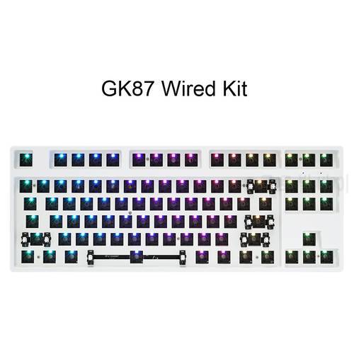 GK87 GK87S TKL RGB Hot Swap Programmable Wired Bluetooth MX Mechanical keyboard DIY kit