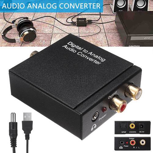 3.5mm Jack Analog Audio Converter Adapter RCA Optical Cable Coaxial Amplifier Decoder Digital to Analog Audio Converter