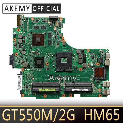 Akemy N53SN Laptop motherboard for ASUS N53SN N53SM N53SV N53S N53 Test original mainboard GT550M 2GB HM65 Support I7 CPU