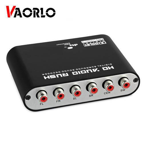 VAORLO Digital 5.1 Audio Decoder Dolby Dts/Ac-3 Optical To 5.1-Channel RCA Analog Converter Sound Audio Adapter Amplifier For TV