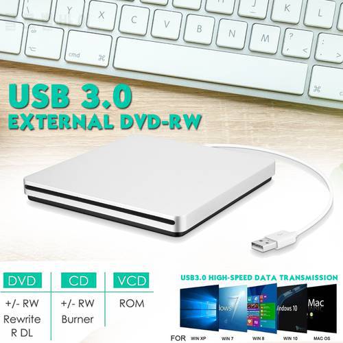 USB 3.0 External DVD Burner Writer Recorder DVD RW Slim Optical Drive Player MACs OS Windows XP/7/8/10 ABS Plastic Material