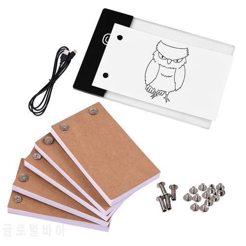 Drawing Paper Flipbook Flip Book Kit with Light Pad LED Light Box Tablet 300 Sheets with Binding Screws for Sketching Creation