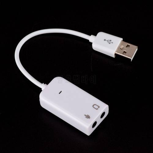 USB 2.0 Virtual 7.1 Channel External USB Audio Sound Card Adapter Sound Cards White For Laptop PC Mac With Cable 3D