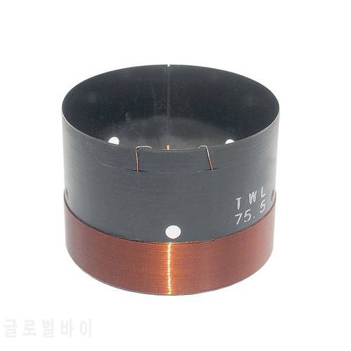 75.5mm Speaker Voice Coil 3 Inch Home Theater System Bass Woofer Repair Parts With Copper Wire Black Aluminum Former