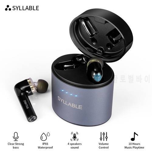 SYLLABLE S119 TWS headphones 4 Speaker Sound Strong bass of QCC3020 chip 10 hours headset Noise Cancelling S119 Volume control