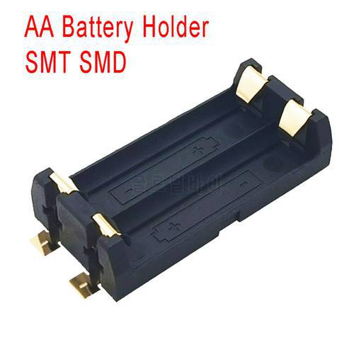 1Pcs High Quality Gold Plated SMT SMD 2 AA Battery Holder Battery Box AA Battery Case