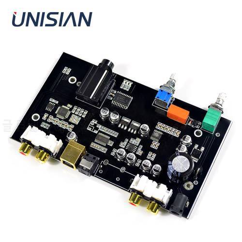 UNISIAN Fiber Optical audio decoding board USB Optical fiber Music Decoder Module MP3 DAC DC12V for Amplifier