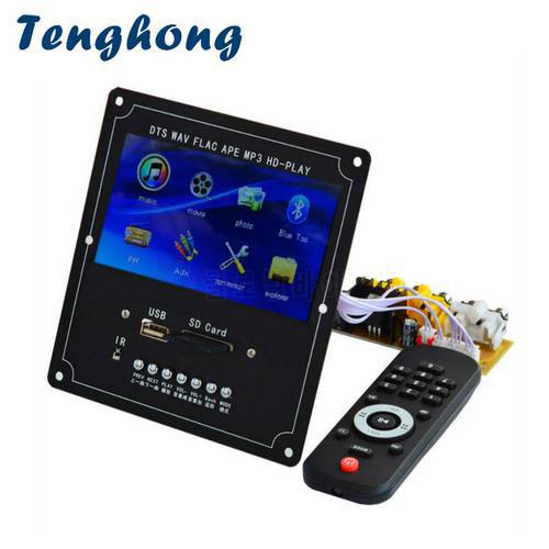 Tenghong Video Decoder Board DTS Lossless MP4 MP5 FM USB SD Bluetooth Video Receiver APE WMA Decoding Module 4.3 Inch LCD Audio