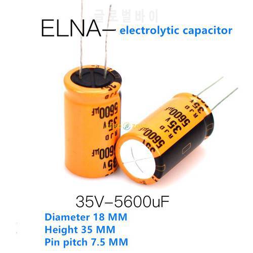 Free shipping 10 PCS hot sale ELNA audio frequency for capacitance 35V5600UF 31.5*18 orange RJD series of 105 degrees