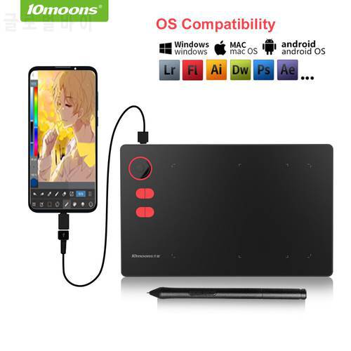 10moons G20 Graphic Tablet 8192 Levels Digital Drawing Tablet with roller No need charge Pen Tablet Support Android Phone