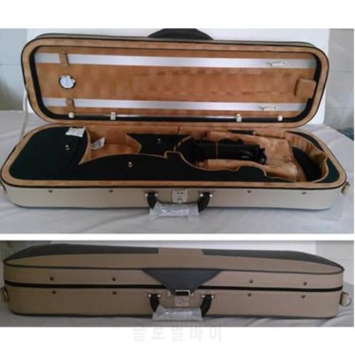 High-grade genuine simulation leather violin case violin case bag with strap hygrometer4/4