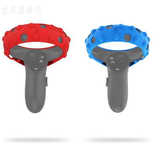 Controller Anti-Collision Protection Silicone Ring Cover for Oculus Quest 1 or Rift S Touch Controllers Accessories (Red & Blue)