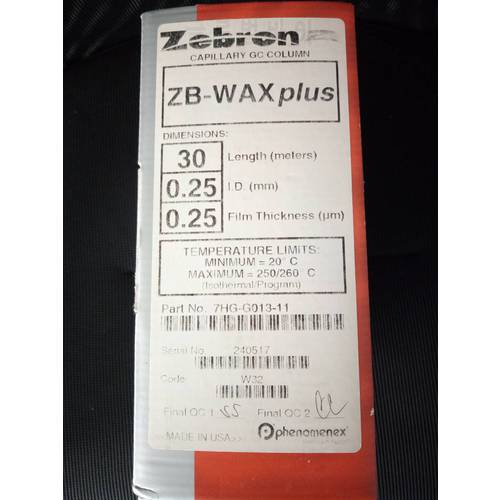 For ZB-WAXplus Capillary Column 30m x0.25mm x0.25um 7HG-G013-11