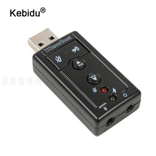 kebidu External USB AUDIO SOUND CARD ADAPTER VIRTUAL 7.1 ch USB 2.0 Mic Speaker Audio Headset Microphone 3.5mm Jack Converter