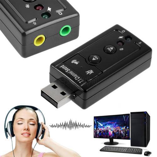 Mini USB 2.0 3D Virtual 12Mbps External 7.1 Channel Audio Sound Card Adapter Audio Sound Card Adapter Portable Mini USB 2.0